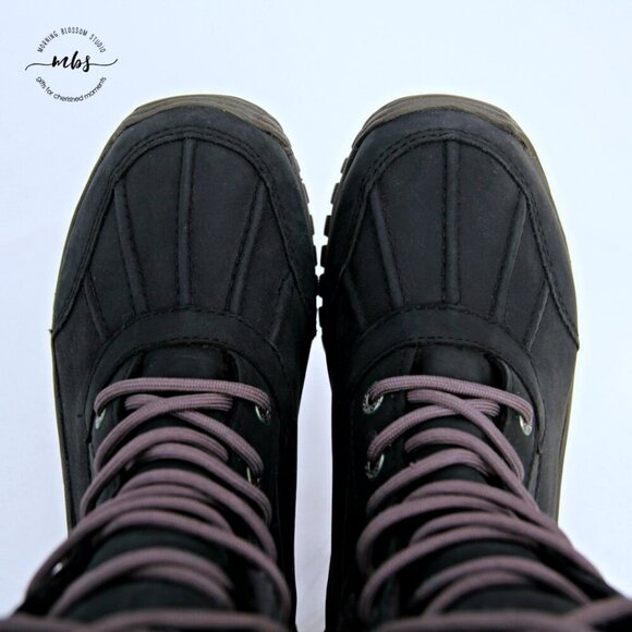 UGG Adirondack II Exotic Waterproof Sheepwool Boots Black Women 7 - Picture 10 of 13